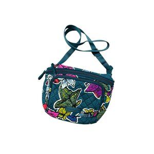 Vera Bradley Belt Bag and Crossbody Falling Flowers Green Cotton Quilted